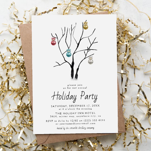 Modern Simple Christmas Holiday Party Invitation (Creator Uploaded)