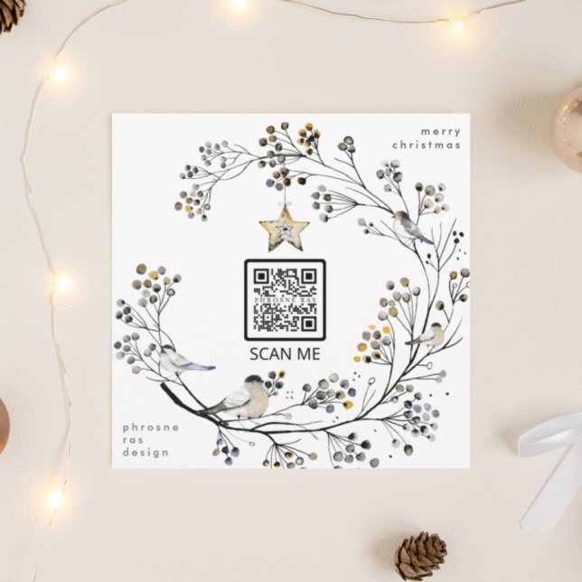 Modern Simple Christmas Organic Business non photo Holiday Card (Creator Uploaded)