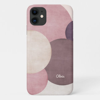 Modern Simple Circles Personalised iPhone 11 Case