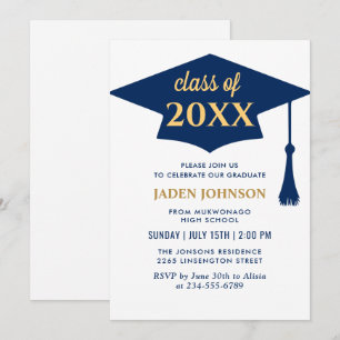 Modern Simple Class of 2024 Graduation Party Invitation