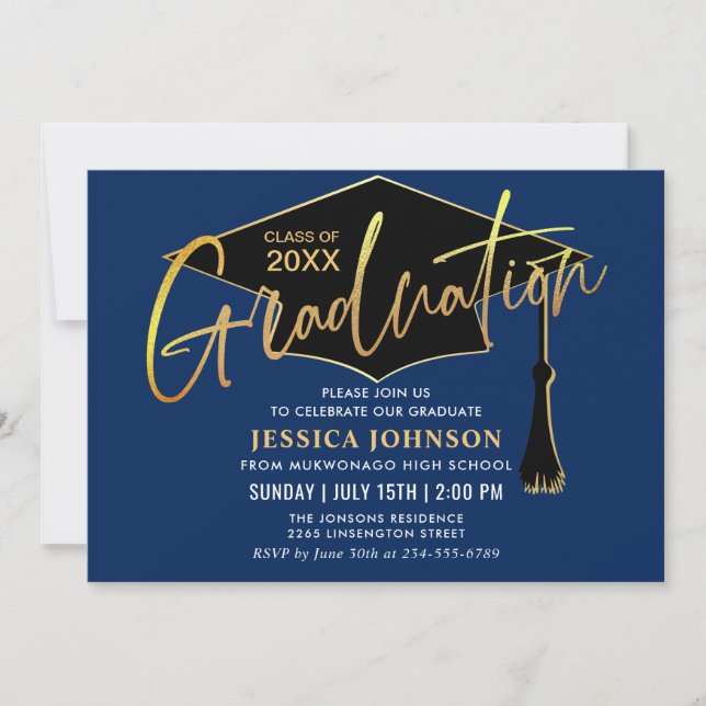 Modern Simple Class of 2024 Graduation Party Invitation (Front)