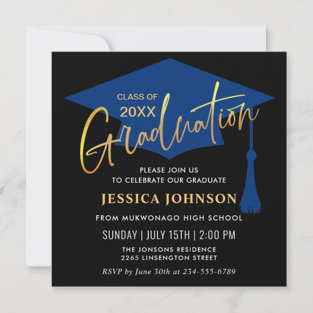 Modern Simple Class of 2024 Graduation Party Invitation (Front)