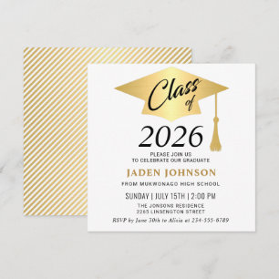 Modern Simple Class of 2025 Graduation Party Invitation