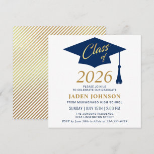 Modern Simple Class of 2025 Graduation Party Invitation