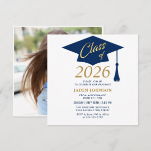 Modern Simple Class of 2025 PHOTO Graduation Party Invitation
