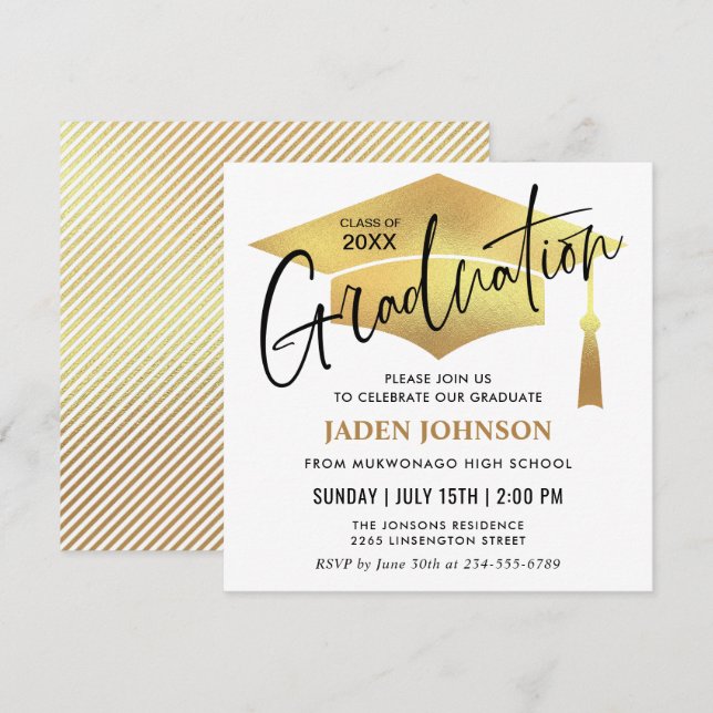 Modern Simple Class of 2026  Graduation Party Invitation (Front/Back)