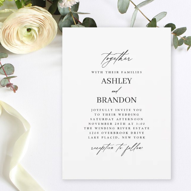 Modern Simple Classic Elegant Wedding Invitation (Creator Uploaded)