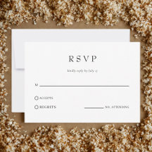 Modern Simple Classic Wedding QR Code RSVP