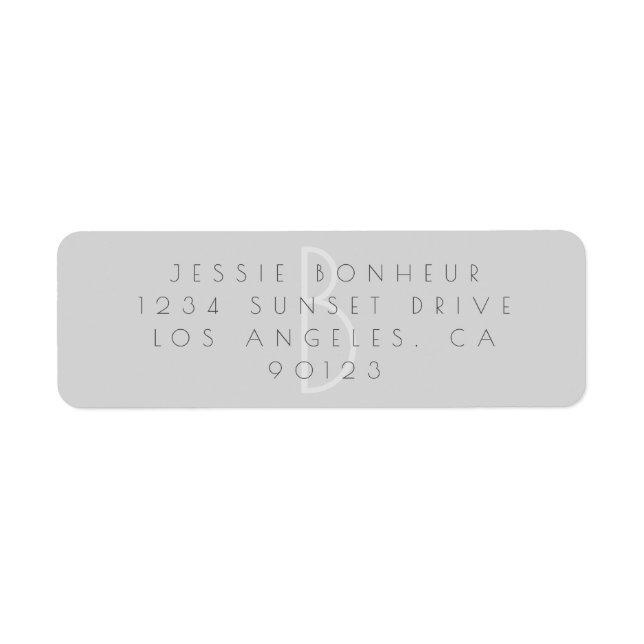 Modern Simple Classy Light Grey Return Address Label (Front)
