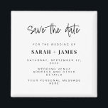 Modern Simple Classy Wedding Save the Date Card Magnet<br><div class="desc">A simple modern save the date magnet. Personalise this minimalist black and white design to have your personal details and message.</div>