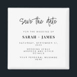 Modern Simple Classy Wedding Save the Date Card Magnet<br><div class="desc">A simple modern save the date magnet. Personalise this minimalist black and white design to have your personal details and message.</div>