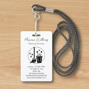 modern simple cleaning services logo business ID badge