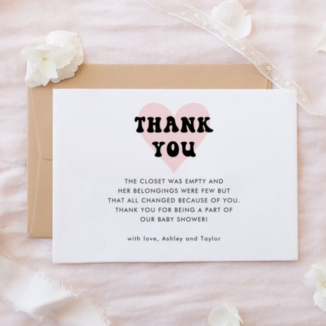 Modern Simple Coed Baby Shower Thank You Card (Creator Uploaded)