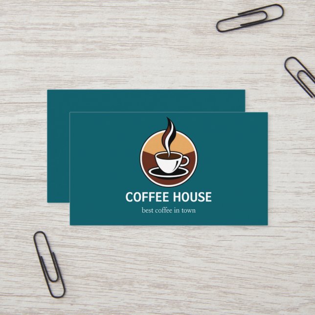 Modern Simple Coffee Shop business Card (Front/Back In Situ)