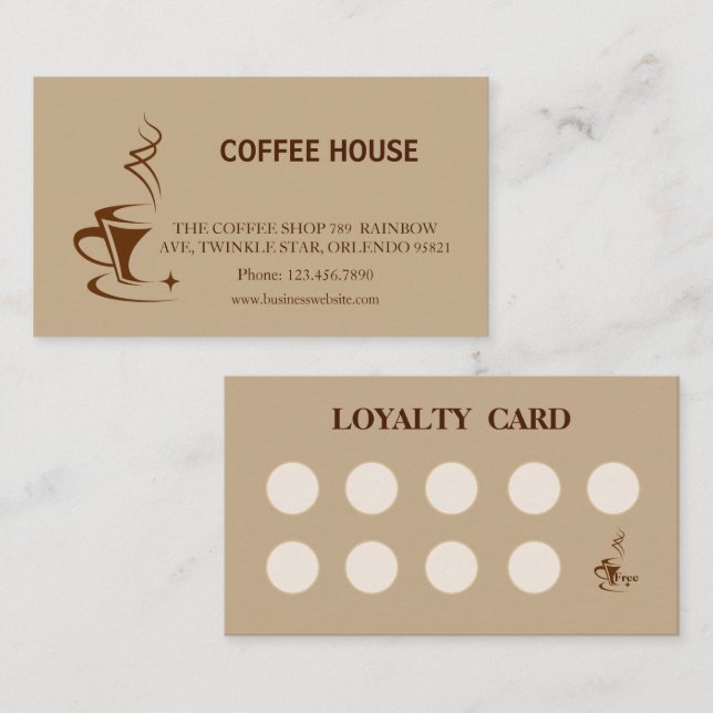 Modern simple coffee Shop Loyalty Card (Front/Back)