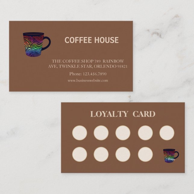 Modern simple coffee Shop Loyalty Card (Front/Back)