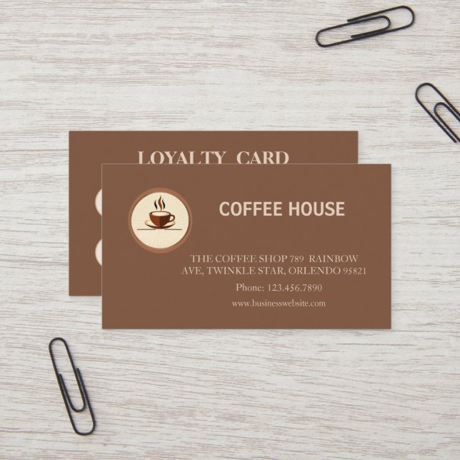 Modern simple coffee Shop Loyalty Card (Front/Back In Situ)
