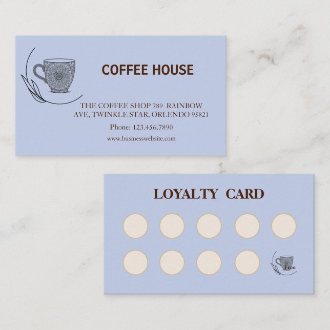 Modern simple coffee Shop Loyalty Card (Front/Back)