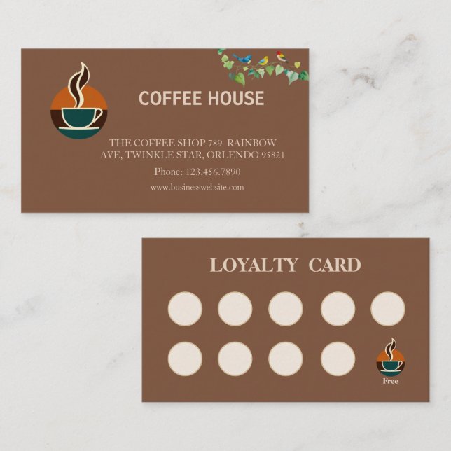 Modern simple coffee Shop Loyalty Card (Front/Back)