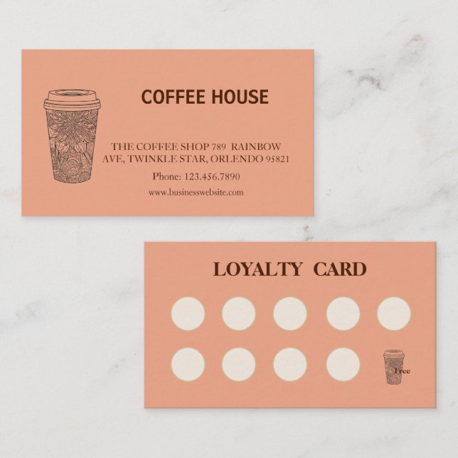 Modern simple coffee Shop Loyalty Card (Front/Back)