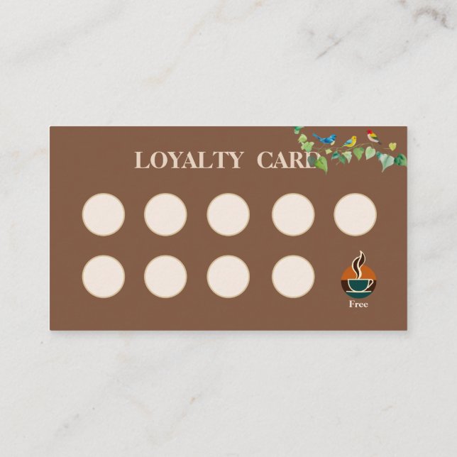 Modern simple coffee Shop Loyalty Card (Back)