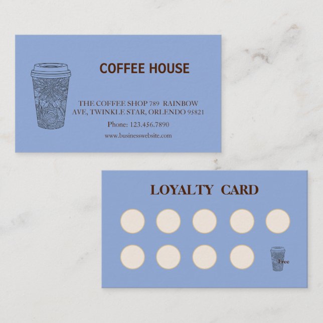 Modern simple coffee Shop Loyalty Card (Front/Back)