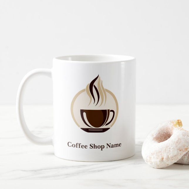 Modern Simple Coffee Shop professional  shop Mug (With Donut)