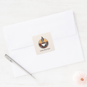 Modern Simple Coffee Shop professional shop Square Sticker