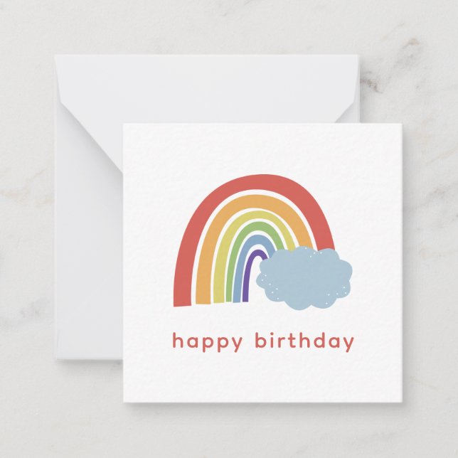 Modern Simple Colourful Chic Rainbow Birthday Card (Front)