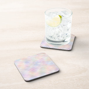 Modern Simple colourful line stripes Pattern Coaster