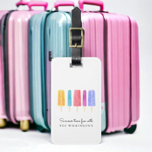 modern simple colourful modern summer  luggage tag