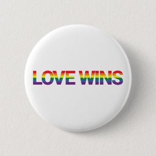 Modern, simple, colourful, vibrant design Love Win 6 Cm Round Badge