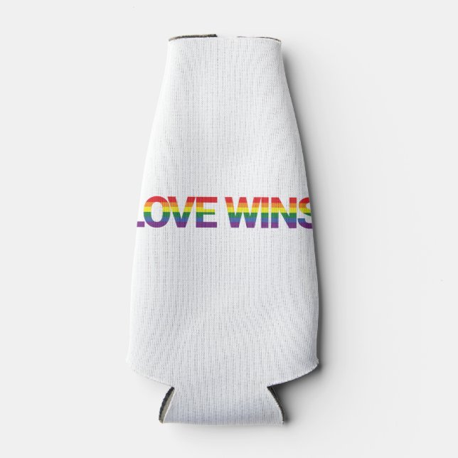 Modern, simple, colourful, vibrant design Love Win Bottle Cooler (Front)