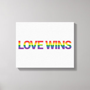 Modern, simple, colourful, vibrant design Love Win Canvas Print