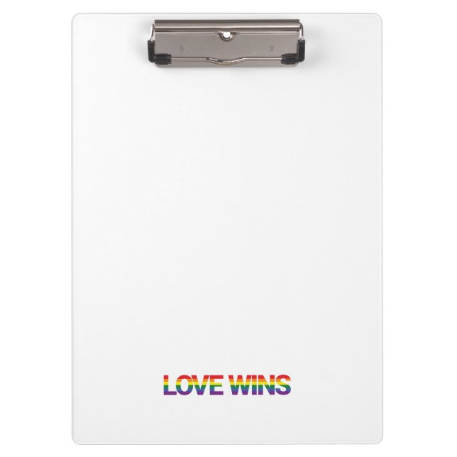 Modern, simple, colourful, vibrant design Love Win Clipboard (Front)