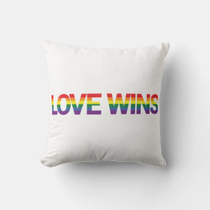 Modern, simple, colourful, vibrant design Love Win Cushion