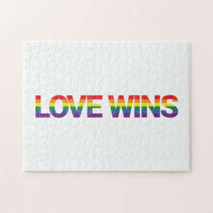 Modern, simple, colourful, vibrant design Love Win Jigsaw Puzzle