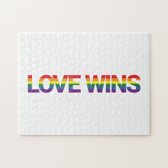 Modern, simple, colourful, vibrant design Love Win Jigsaw Puzzle (Horizontal)