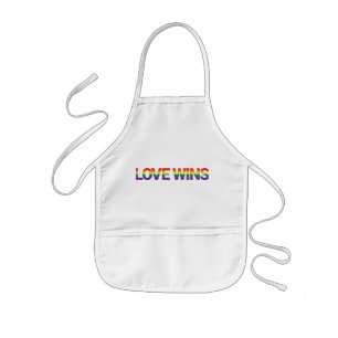 Modern, simple, colourful, vibrant design Love Win Kids Apron