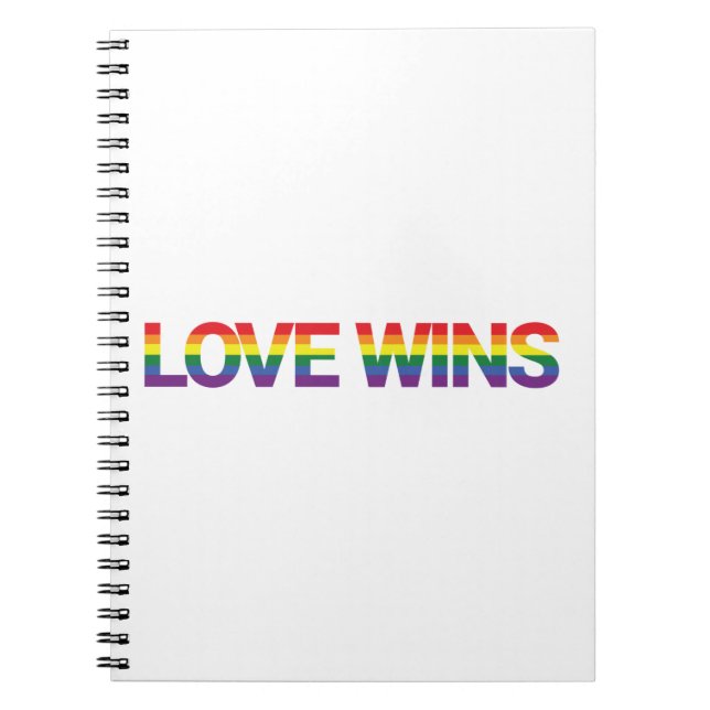 Modern, simple, colourful, vibrant design Love Win Notebook (Front)