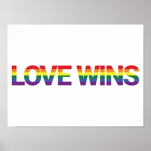 Modern, simple, colourful, vibrant design Love Win Poster (Front)