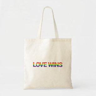 Modern, simple, colourful, vibrant design Love Win Tote Bag