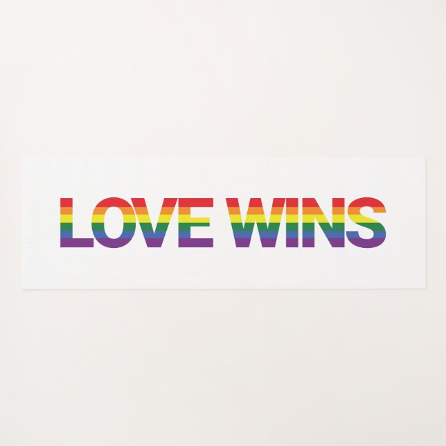 Modern, simple, colourful, vibrant design Love Win Yoga Mat (Back (Horizontal))