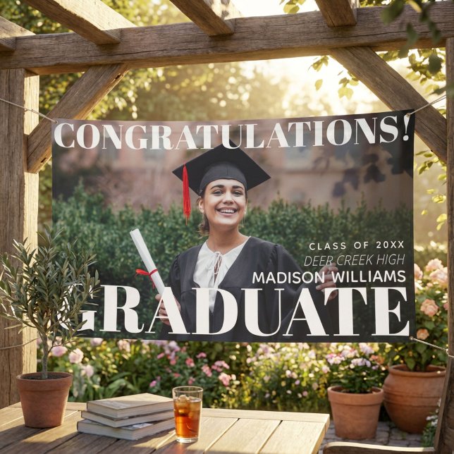 Modern Simple Congrats Graduation Photo Banner (Creator Uploaded)