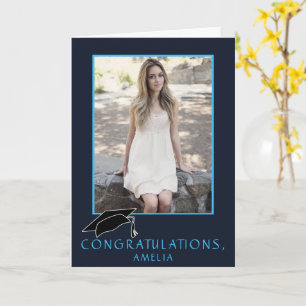 Modern Simple Congratulations Graduation Photo Card