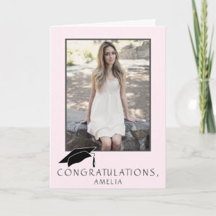 Modern Simple Congratulations Graduation Photo Card