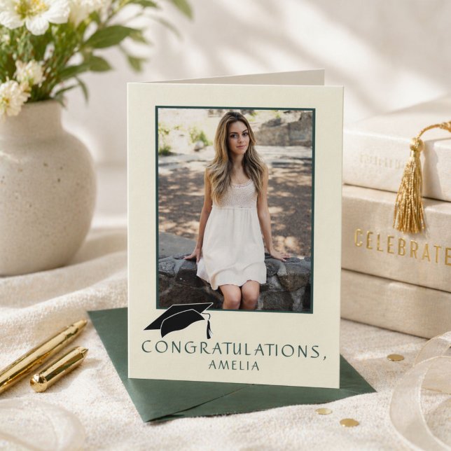 Modern Simple Congratulations Graduation Photo Card (Creator Uploaded)