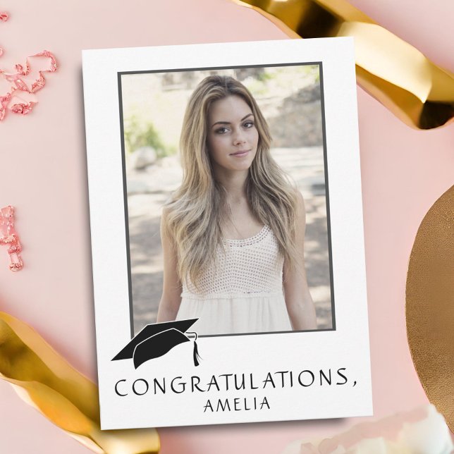 Modern Simple Congratulations Graduation Photo Card (Creator Uploaded)