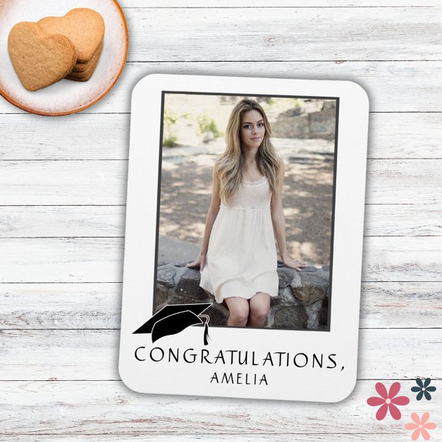 Modern Simple Congratulations Graduation Photo  Magnet (Creator Uploaded)