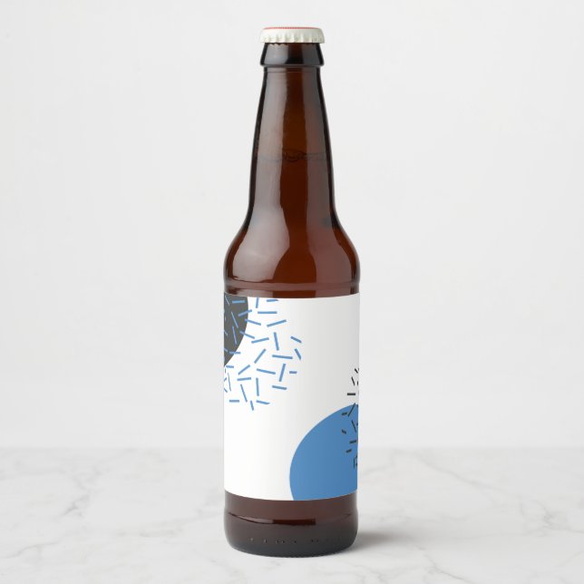 Modern, simple, cool, abstract, graphic pattern beer bottle label (Front)